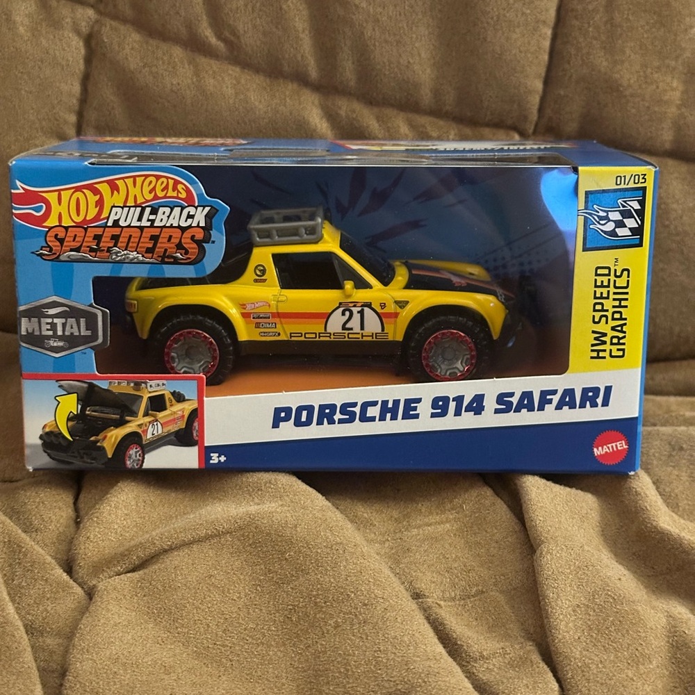 Porsche 914 safari treasure hunt pull-back racer